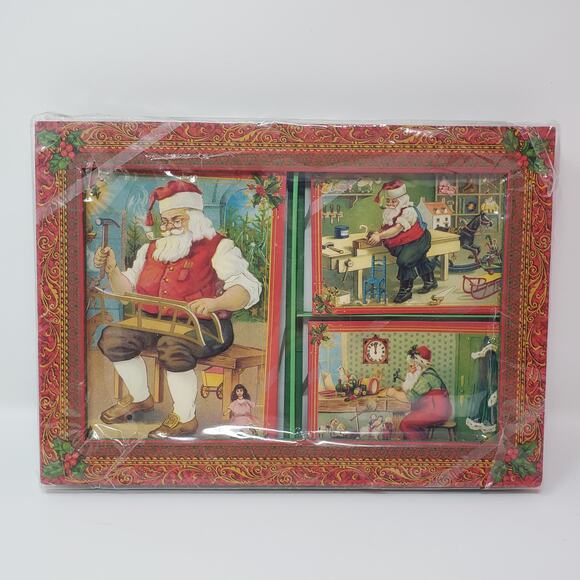 Santa's Workshop Christmas Notecard + Envelope Set - Multi-sized, Blank Interior - Picture 1 of 5